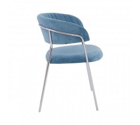 Tamzin Blue Channel Chrome Finish Dining Chair - Modern Home Interiors