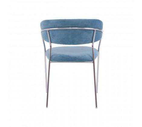 Tamzin Blue Channel Chrome Finish Dining Chair - Modern Home Interiors