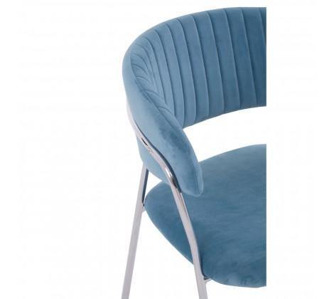 Tamzin Blue Channel Chrome Finish Dining Chair - Modern Home Interiors