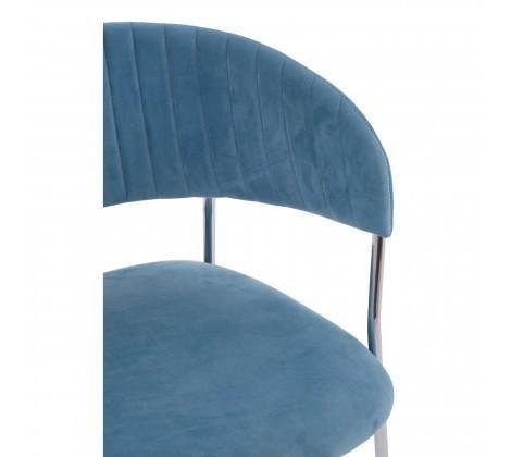 Tamzin Blue Channel Chrome Finish Dining Chair - Modern Home Interiors