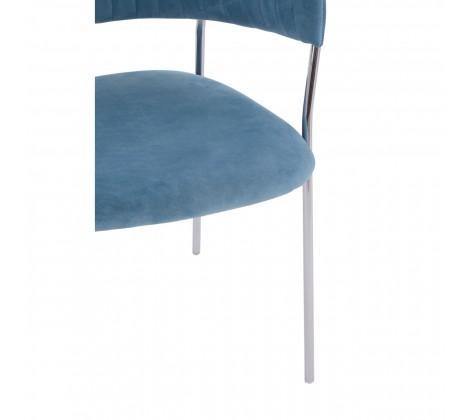 Tamzin Blue Channel Chrome Finish Dining Chair - Modern Home Interiors