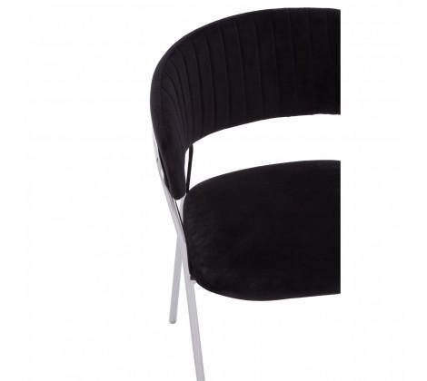 Tamzin Black Channel Chrome Finish Dining Chair - Modern Home Interiors