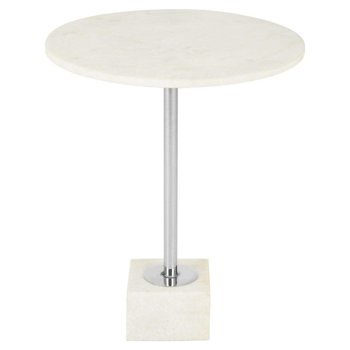 Rabia White Marble Side Table - Modern Home Interiors