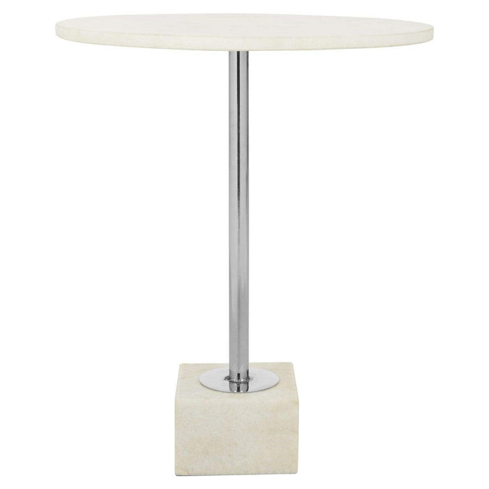 Rabia White Marble Side Table - Modern Home Interiors