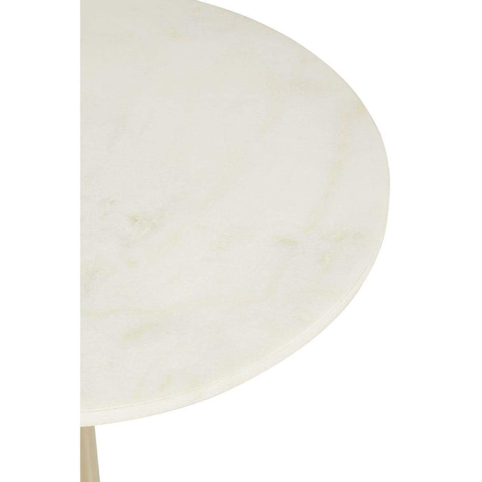 Rabia White Marble Side Table - Modern Home Interiors