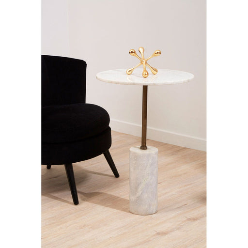 Rany White Marble Top Side Table - Modern Home Interiors