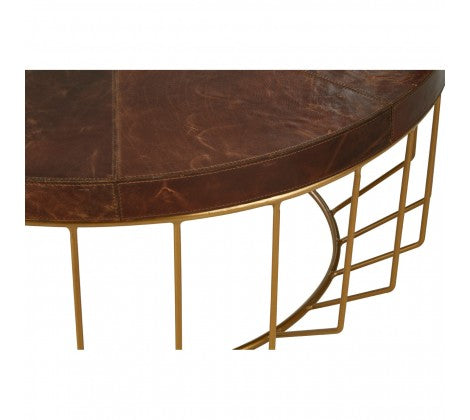 Kensington Townhouse Brown Top Round Coffee Table - Modern Home Interiors