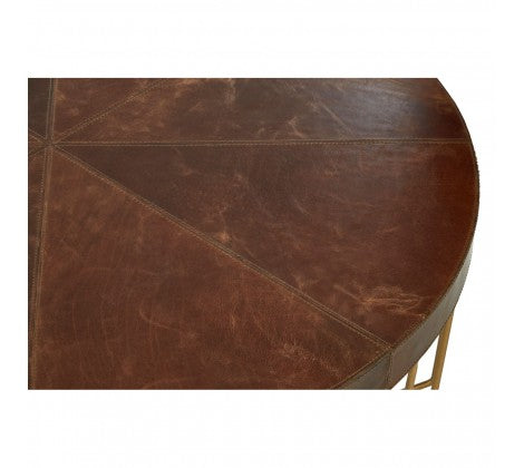 Kensington Townhouse Brown Top Round Coffee Table - Modern Home Interiors