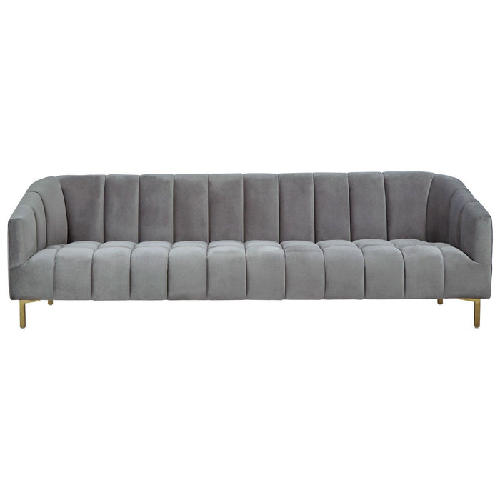 Isabella 3 Seater Grey Velvet Sofa - Modern Home Interiors