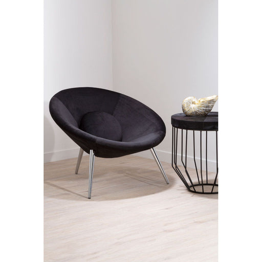 Orb Black Velvet Accent Chair - Modern Home Interiors