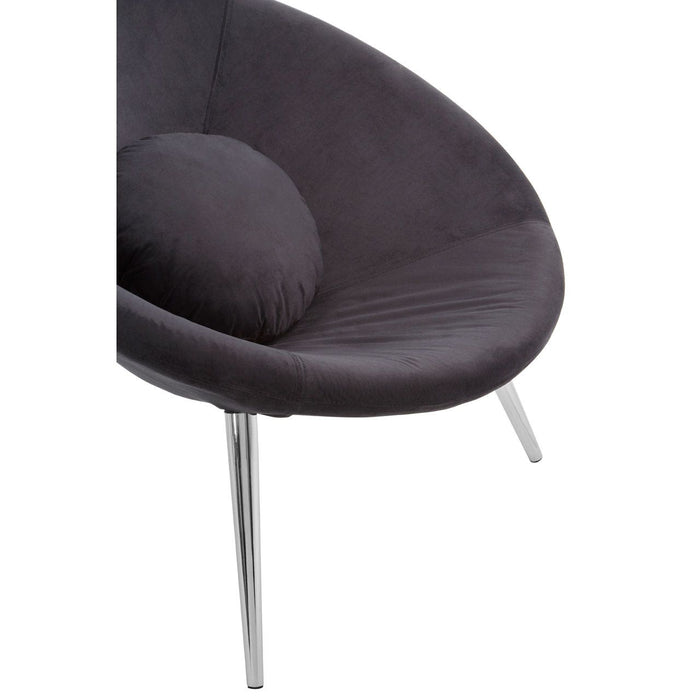 Orb Black Velvet Accent Chair - Modern Home Interiors