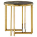 Tula Round Side Table with Marble Effect Top - Modern Home Interiors