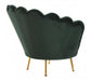 Ovala Deep Green Plush Velvet Scalloped Accent Chair - Modern Home Interiors