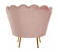 Ovala Pink Plush Velvet Scalloped Accent Chair - Modern Home Interiors