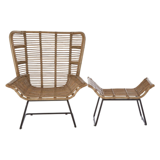 Manado Rattan Lounge Chair + Footstool - Modern Home Interiors