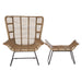 Manado Rattan Lounge Chair + Footstool - Modern Home Interiors