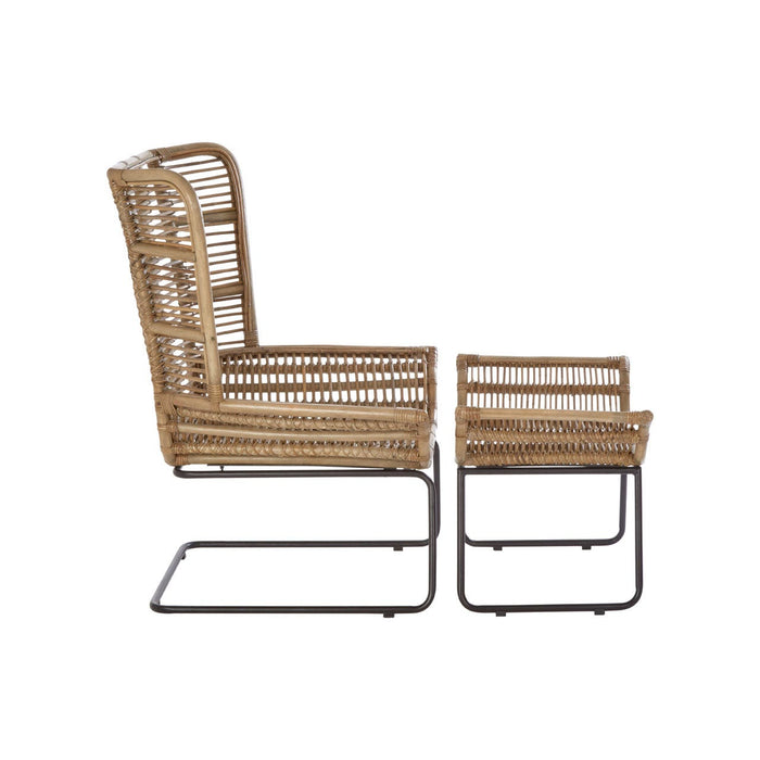 Manado Rattan Lounge Chair + Footstool - Modern Home Interiors