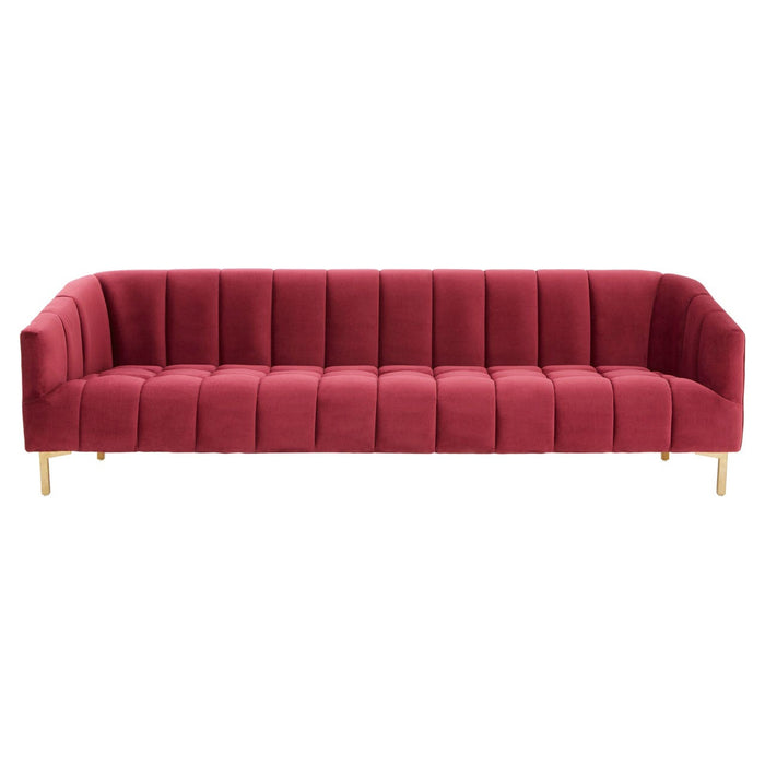 Isabella 3 Seater Wine Velvet Sofa - Modern Home Interiors