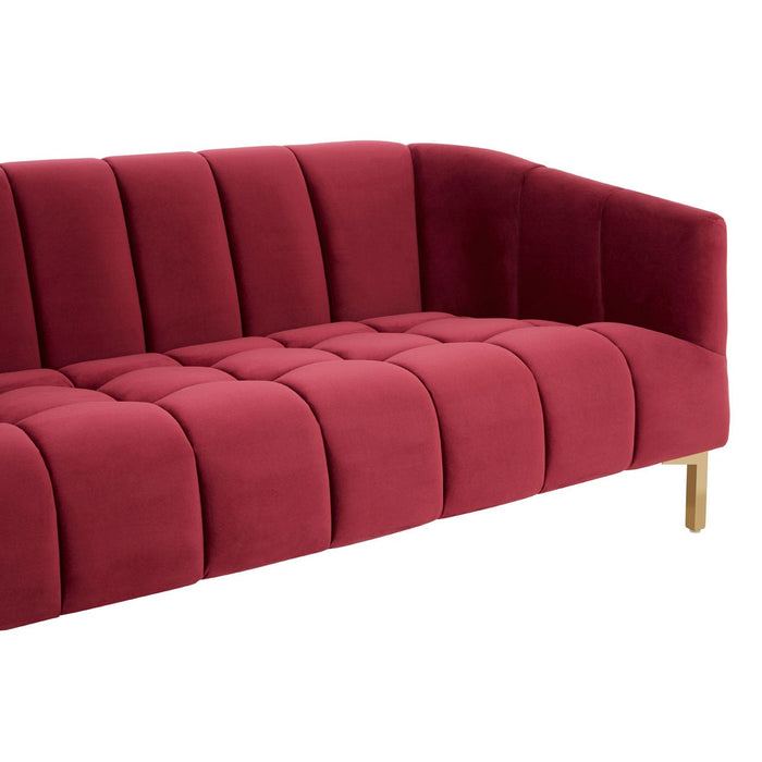 Isabella 3 Seater Wine Velvet Sofa - Modern Home Interiors