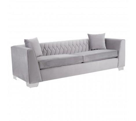 Rashika 3 Seat Grey Velvet Sofa - Modern Home Interiors