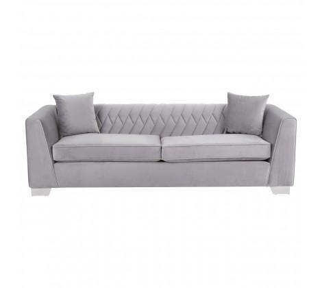 Rashika 3 Seat Grey Velvet Sofa - Modern Home Interiors