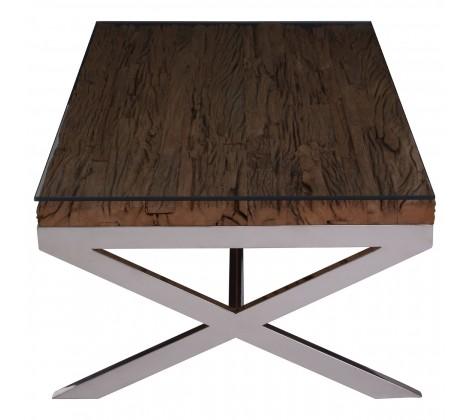 Kerala Natural Coffee Table With Cross Base - Modern Home Interiors