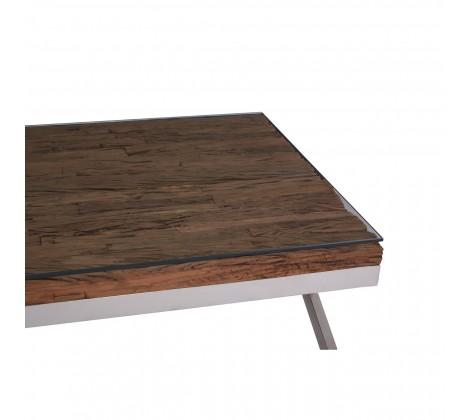 Kerala Natural Coffee Table With Cross Base - Modern Home Interiors