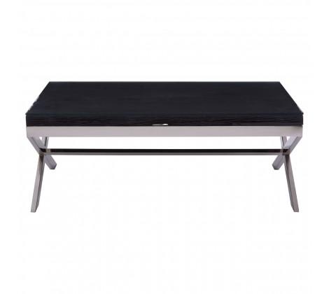 Kerala Black Coffee Table With Cross Base - Modern Home Interiors