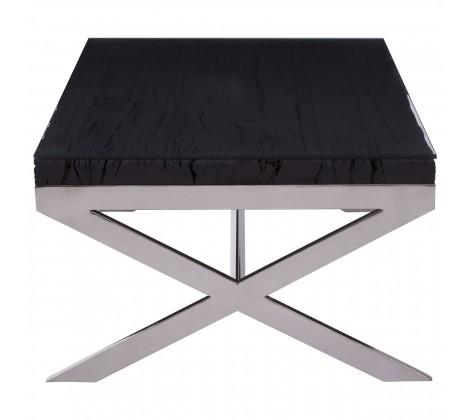 Kerala Black Coffee Table With Cross Base - Modern Home Interiors