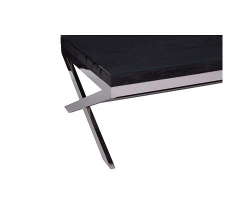 Kerala Black Coffee Table With Cross Base - Modern Home Interiors