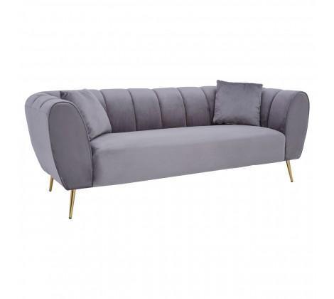 Florine 3 Seat Grey Velvet Sofa - Modern Home Interiors