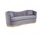 Franza 3 Seat Pleated Grey Velvet Sofa - Modern Home Interiors