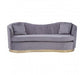 Franza 3 Seat Pleated Grey Velvet Sofa - Modern Home Interiors