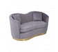 Franza 2 Seat Pleated Grey Velvet Sofa - Modern Home Interiors