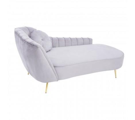 Felizia Grey Left Arm Velvet Chaise - Modern Home Interiors