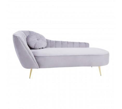 Felizia Grey Left Arm Velvet Chaise - Modern Home Interiors