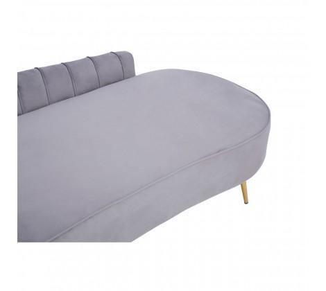 Felizia Grey Left Arm Velvet Chaise - Modern Home Interiors