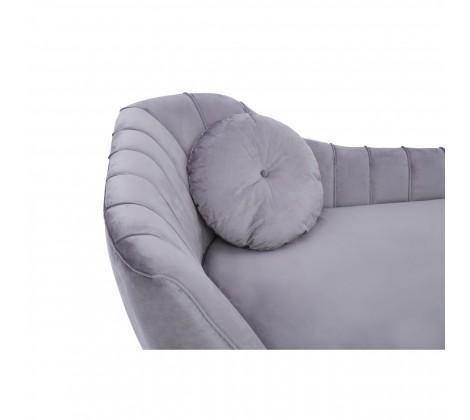 Felizia Grey Left Arm Velvet Chaise - Modern Home Interiors