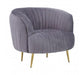 Florina Grey Velvet Chair With Gold Legs - Modern Home Interiors