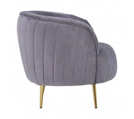 Florina Grey Velvet Chair With Gold Legs - Modern Home Interiors