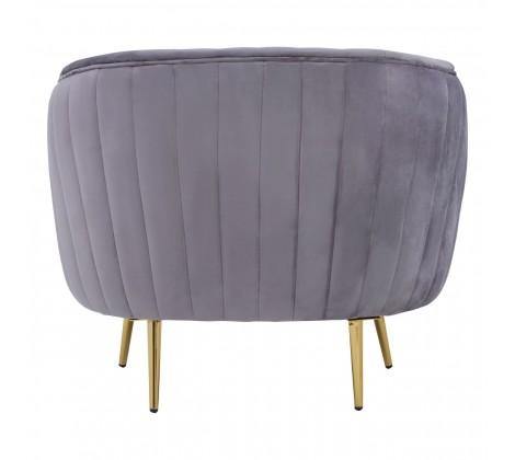 Florina Grey Velvet Chair With Gold Legs - Modern Home Interiors