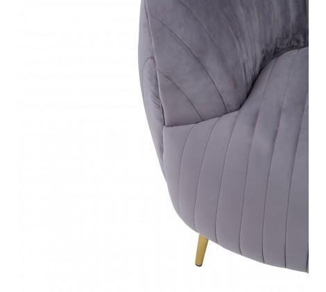 Florina Grey Velvet Chair With Gold Legs - Modern Home Interiors