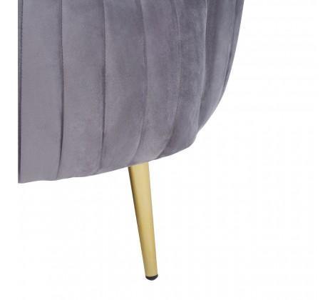 Florina Grey Velvet Chair With Gold Legs - Modern Home Interiors