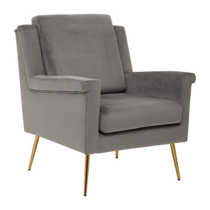 Salma Grey Velvet Armchair