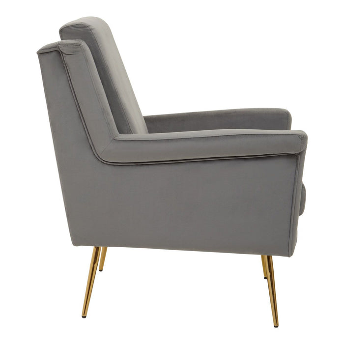 Salma Grey Velvet Armchair