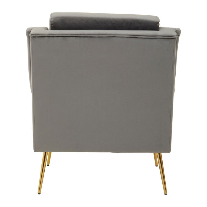 Salma Grey Velvet Armchair