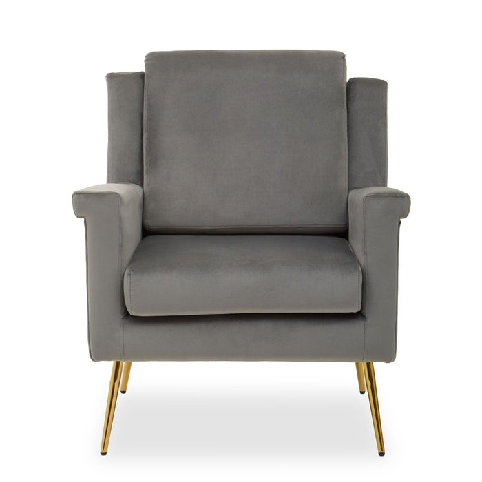 Salma Grey Velvet Armchair