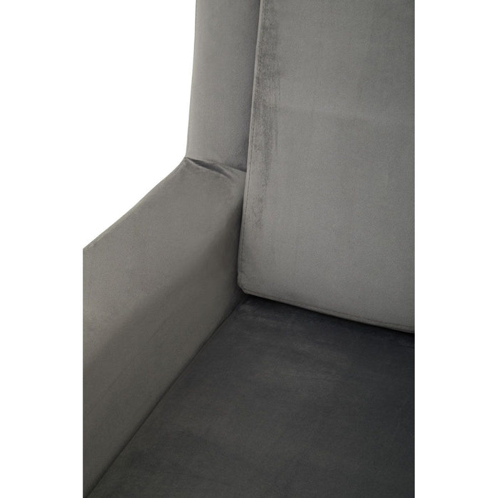 Salma Grey Velvet Armchair