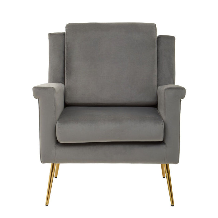 Salma Grey Velvet Armchair