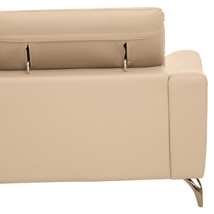 Leather Upholstered Thick Foam 3 Seater Sofa